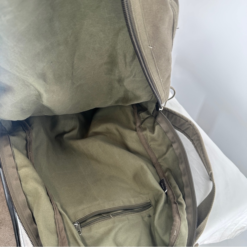 Rothco Vintage Canvas Flight Bag ‎ Olive Cotton Backpack - Picture 9 of 13